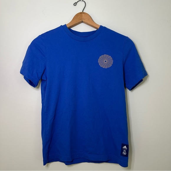 Adidas Real Madrid Blue Boys Kids Tee Size 13/14 year - Picture 1 of 10